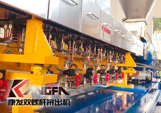 康發售后服務無止境！客戶水拉條JSH-75雙螺桿擠出機 普通玻纖增強改性售后維保記